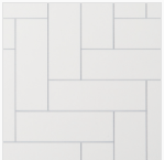 Grout Line Riven White Straight Herringbone 1000mm x 2400mm