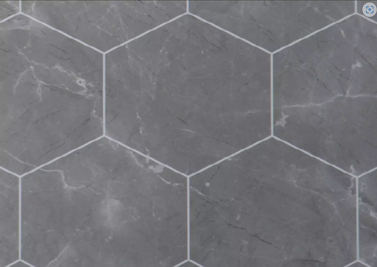 Grout Line Lunar Stone Hexagon Tile 1000mm x 2400mm